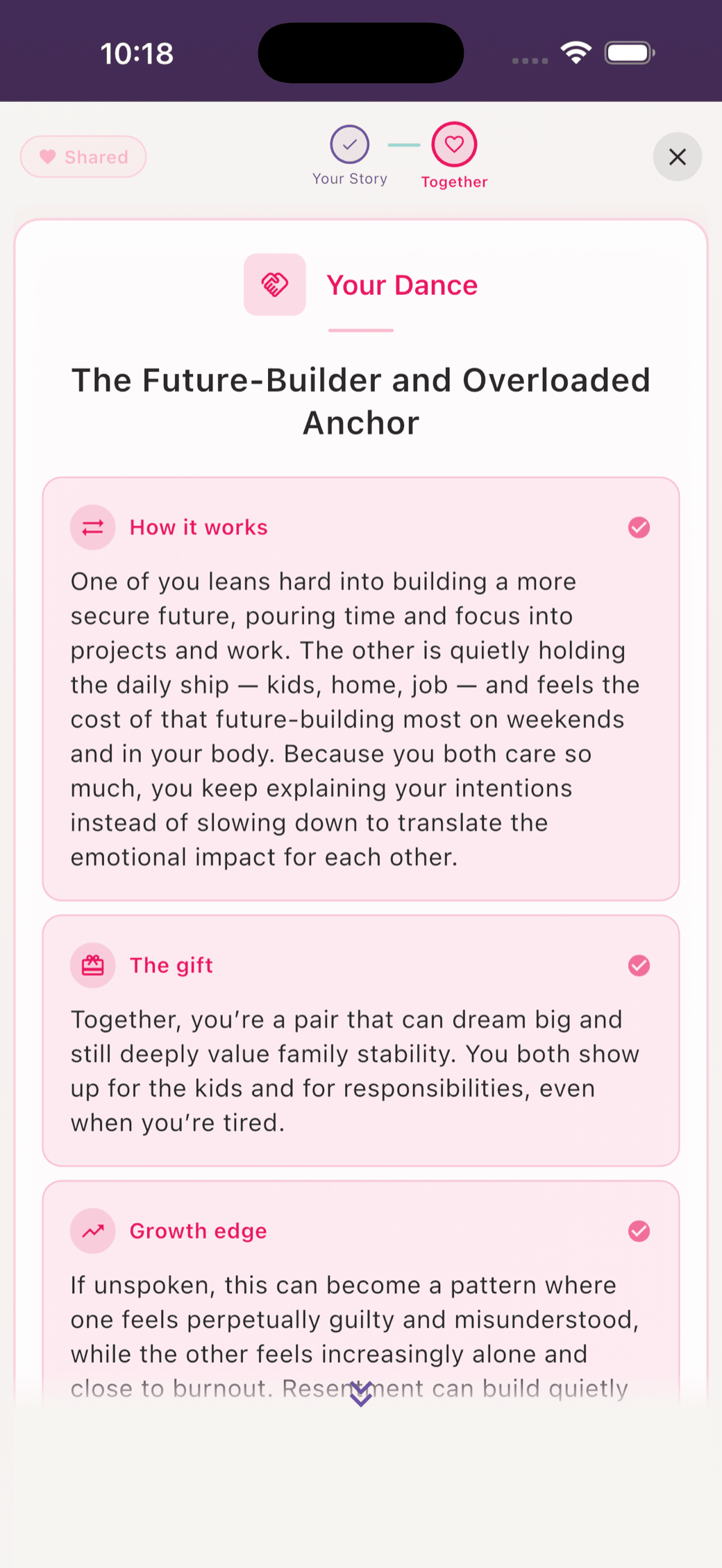 Your Dance — named couple dynamic from AI analysis